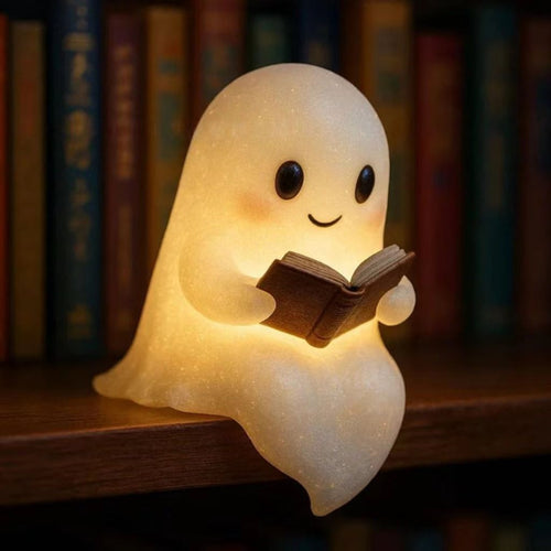 Cute Ghost Reading Book Lamp Cute Ghost Reading Halloween Ghost Night Light Ornament